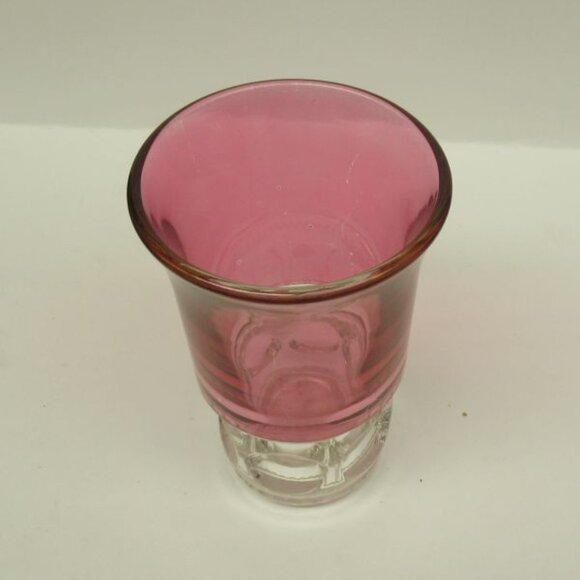 Indiana Glass Ruby Flashed KINGS CROWN 5 1/2 Inch High Flat Ice Tea Tumbler - Picture 3 of 4